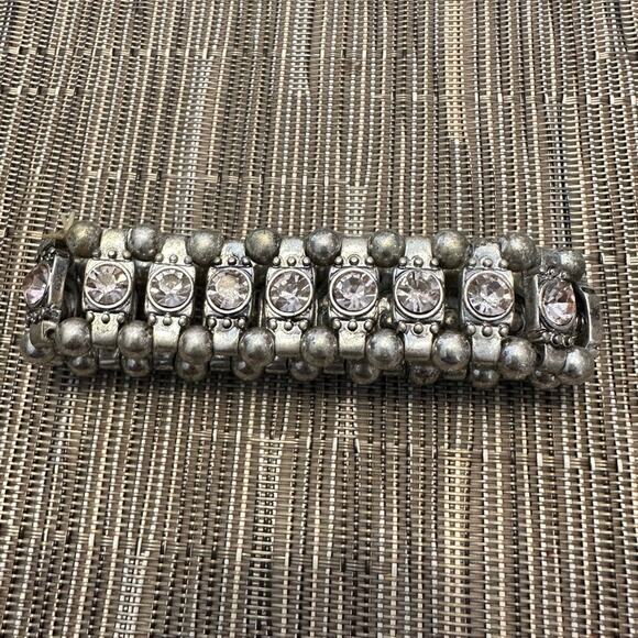 Light Pink Rhinestone Stretch Bracelet Unbranded Silver tone Retro - Picture 2 of 12
